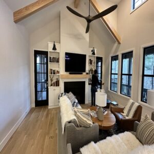 Cozy Living Room with Custom Fireplace